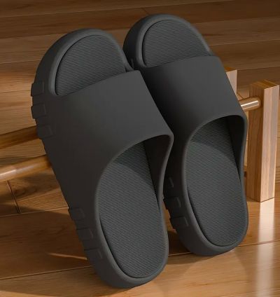 Simple Solid Color Slippers, Casual Open Toe Soft Sole Shoes, Comfortable Indoor Home Bathroom Slippers